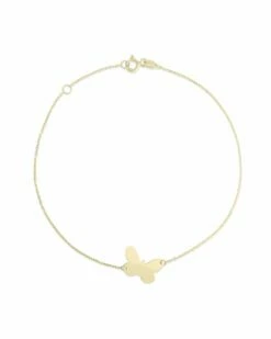 Ember Fine Jewelry 14K Butterfly Ankle Bracelet Women Bracelets