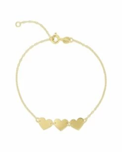 Ember Fine Jewelry 14K Triple Heart Bracelet Women Bracelets