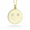 Ember Fine Jewelry 14K Diamond Smiley Disc Necklace Women Necklaces -Ember Fine Jewelry Store 6030130028 RLLZ 1