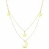 Ember Fine Jewelry 14K Layered Stars & Moon Necklace Women Necklaces -Ember Fine Jewelry Store 6030130046 RLLZ 1