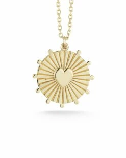 Ember Fine Jewelry 14K Heart Disc Necklace Women Necklaces