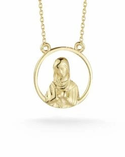 Ember Fine Jewelry 14K Open Work Mary Necklace Women Necklaces