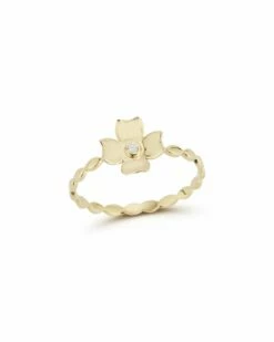 Ember Fine Jewelry 14K Diamond Flower Ring Women Rings