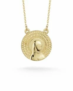 Ember Fine Jewelry 14K Disc Mary Necklace Women Necklaces