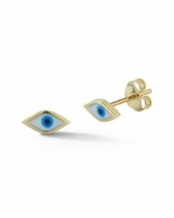 Ember Fine Jewelry 14K Evil Eye Studs Women Earrings