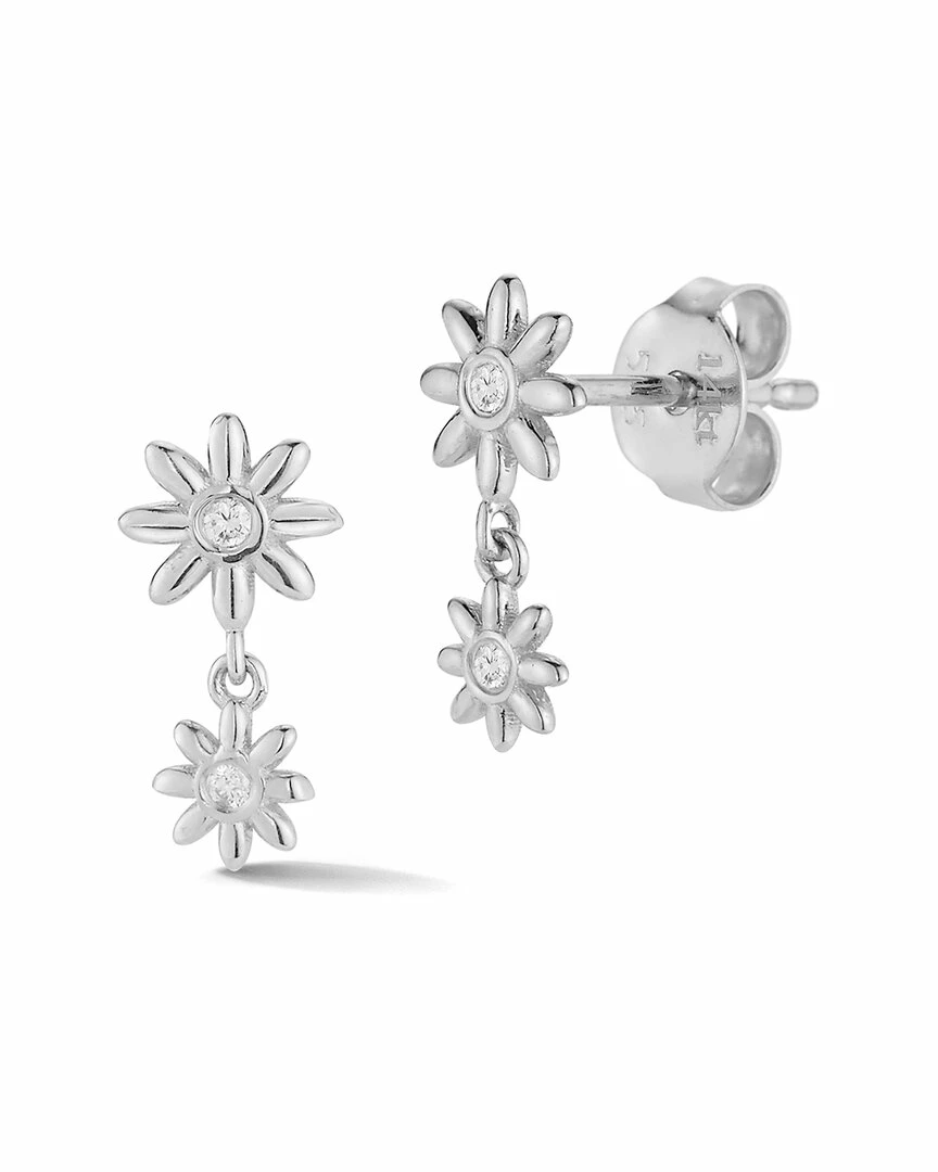 Ember Fine Jewelry 14K Diamond Flower Earrings Women 3 Ember Fine Jewelry 14K Diamond Flower Earrings Women