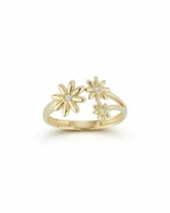 Ember Fine Jewelry 14K Diamond Flower Ring Women Rings