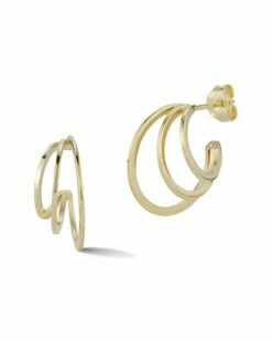Ember Fine Jewelry 14K Diamond Hoops Women Earrings