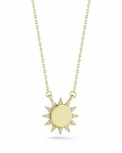 Ember Fine Jewelry 14K Diamond Sun Necklace Women Necklaces