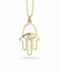 Ember Fine Jewelry 14K Diamond Hamsa Necklace Women Necklaces