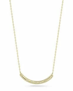 Ember Fine Jewelry 14K Diamond Curved Bar Necklace Women Necklaces