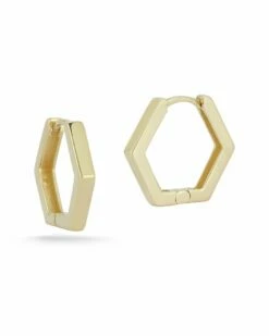 Ember Fine Jewelry 14K Hexagon Huggie Earrings Women