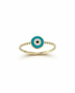 Ember Fine Jewelry 14K Enamel Evil Eye Beaded Ring Women Rings
