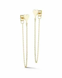 Ember Fine Jewelry 14K Heart Chain Earrings Women