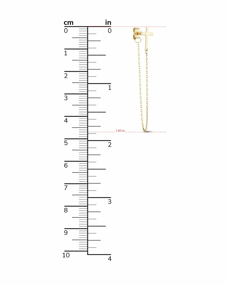 Ember Fine Jewelry 14K Cross Chain Earrings Women 4 Ember Fine Jewelry 14K Cross Chain Earrings Women - Image 2