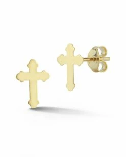 Ember Fine Jewelry 14K Cross Studs Women Earrings