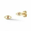 Ember Fine Jewelry 14K Diamond & Ruby Evil Eye Studs Women Earrings