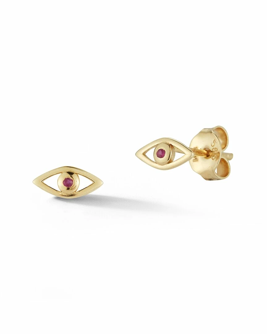 Ember Fine Jewelry 14K Diamond & Ruby Evil Eye Studs Women Earrings 3 Ember Fine Jewelry 14K Diamond & Ruby Evil Eye Studs Women Earrings