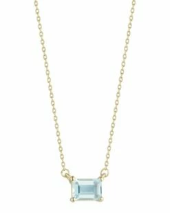 Ember Fine Jewelry 14K 1.00 Ct. Tw. Blue Topaz Necklace Women Necklaces