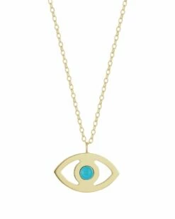 Ember Fine Jewelry 14K Turquoise Evil Eye Necklace Women Necklaces