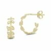Ember Fine Jewelry 14K Leaf Hoops Women Earrings