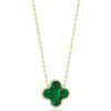 Ember Fine Jewelry 14K Malachite Clover Necklace Women Necklaces 1 Ember Fine Jewelry 14K Malachite Clover Necklace Women Necklaces -Ember Fine Jewelry Store 6040308292 RLLZ 1