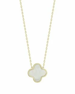 Ember Fine Jewelry 14K Pearl Clover Necklace Women Necklaces