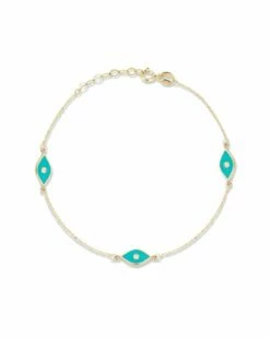 Ember Fine Jewelry 14K Diamond Enamel Evil Eye Bracelet Women Bracelets