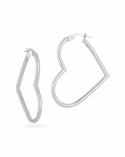 Ember Fine Jewelry 14K Heart Hoops Women Earrings