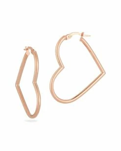 Ember Fine Jewelry 14K Rose Gold Heart Hoops Women Earrings