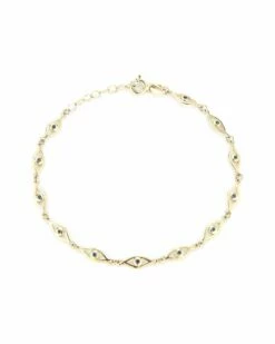 Ember Fine Jewelry 14K 0.36 Ct. Tw. Sapphire Evil Eye Bracelet Women Bracelets