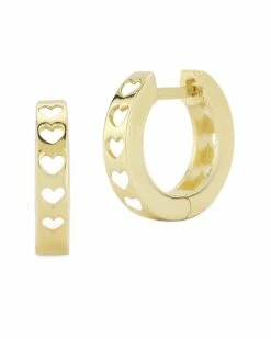 Ember Fine Jewelry 14K Heart Huggie Earrings Women