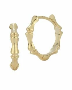 Ember Fine Jewelry 14K Bamboo Huggie Earrings Women