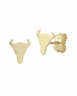 Ember Fine Jewelry 14K Long Horn Studs Women Earrings
