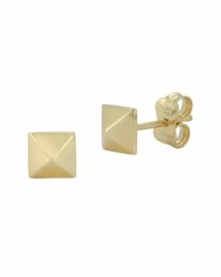 Ember Fine Jewelry 14K Square Pyramid Studs Women Earrings