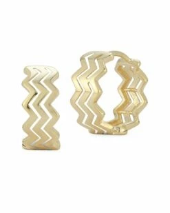 Ember Fine Jewelry 14K Zig-Zag Huggie Earrings Women