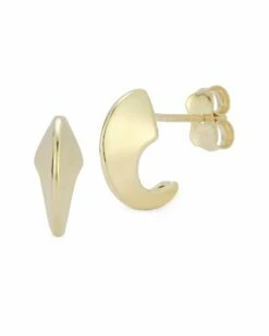 Ember Fine Jewelry 14K Convex Graduated Small Huggie Earrings Women