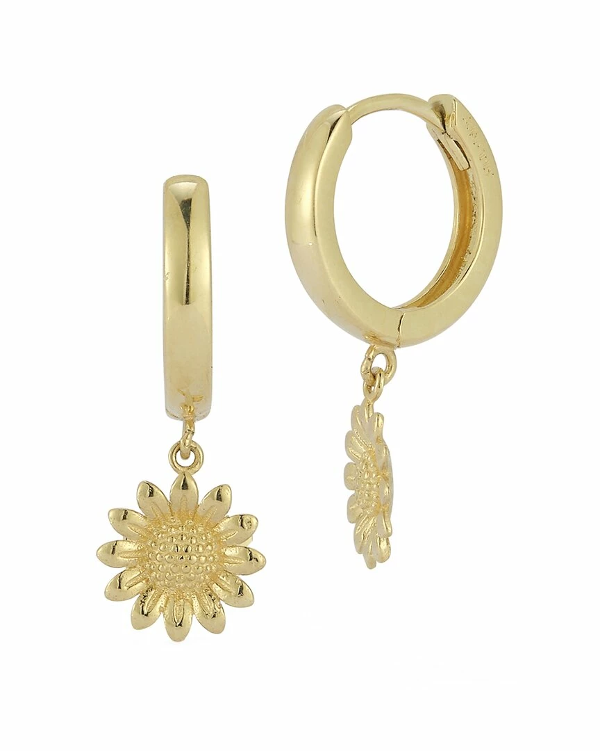 Ember Fine Jewelry 14K Flower Charm Huggie Earrings Women 3 Ember Fine Jewelry 14K Flower Charm Huggie Earrings Women