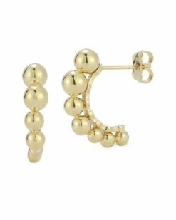 Ember Fine Jewelry 14K Graduated Bubble Huggie Earrings Women