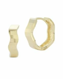 Ember Fine Jewelry 14K Cut Wave Huggie Earrings Women