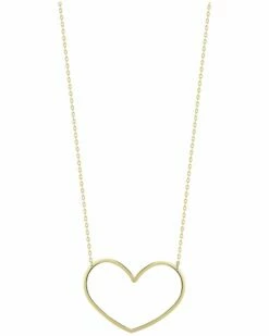 Ember Fine Jewelry 14K Small Open Heart Necklace Women Necklaces
