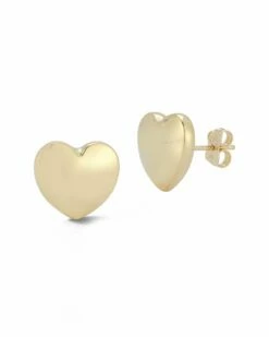 Ember Fine Jewelry 14K Statement Puffed Heart Studs Women Earrings