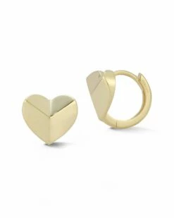 Ember Fine Jewelry 14K Geometric Heart Huggie Earrings Women