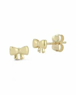Ember Fine Jewelry 14K Puffed Bow Studs Women Earrings