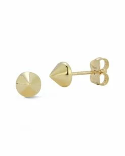 Ember Fine Jewelry 14K Round Pyramid Studs Women Earrings