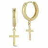 Ember Fine Jewelry 14K Cross Charm Huggie Earrings Women -Ember Fine Jewelry Store 6040502920 RLLZ 1