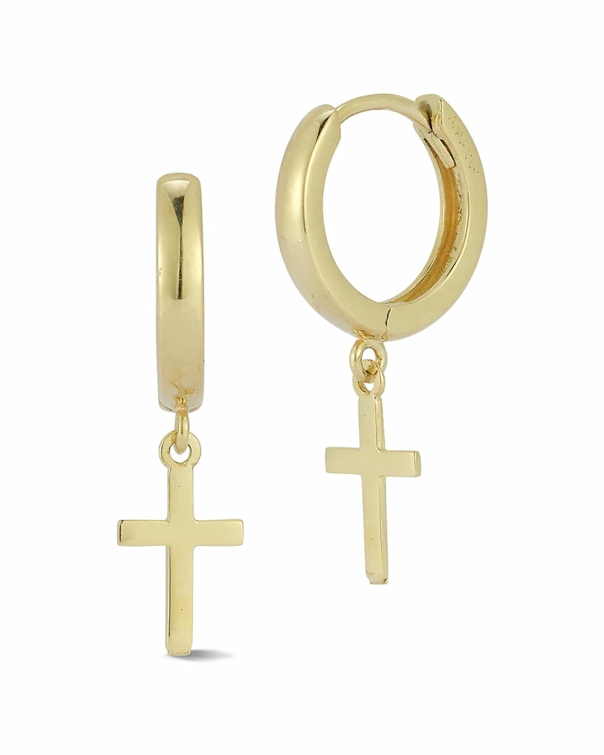 Ember Fine Jewelry 14K Cross Charm Huggie Earrings Women 3 Ember Fine Jewelry 14K Cross Charm Huggie Earrings Women