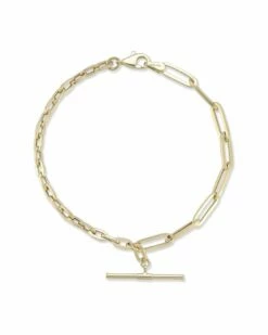 Ember Fine Jewelry 14K Paperclip Link T Bar Bracelet Women Bracelets