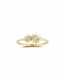 Ember Fine Jewelry 14K Diamond Flower Ring Women Rings