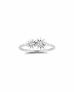 Ember Fine Jewelry 14K Diamond Flower Ring Women Rings